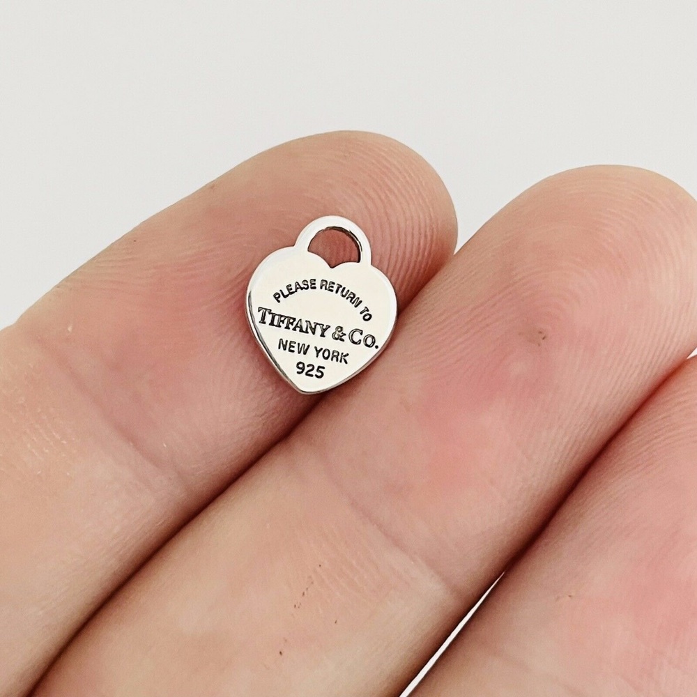 Please Return to Tiffany & Co Small Mini Heart Tag Pendant or Charm